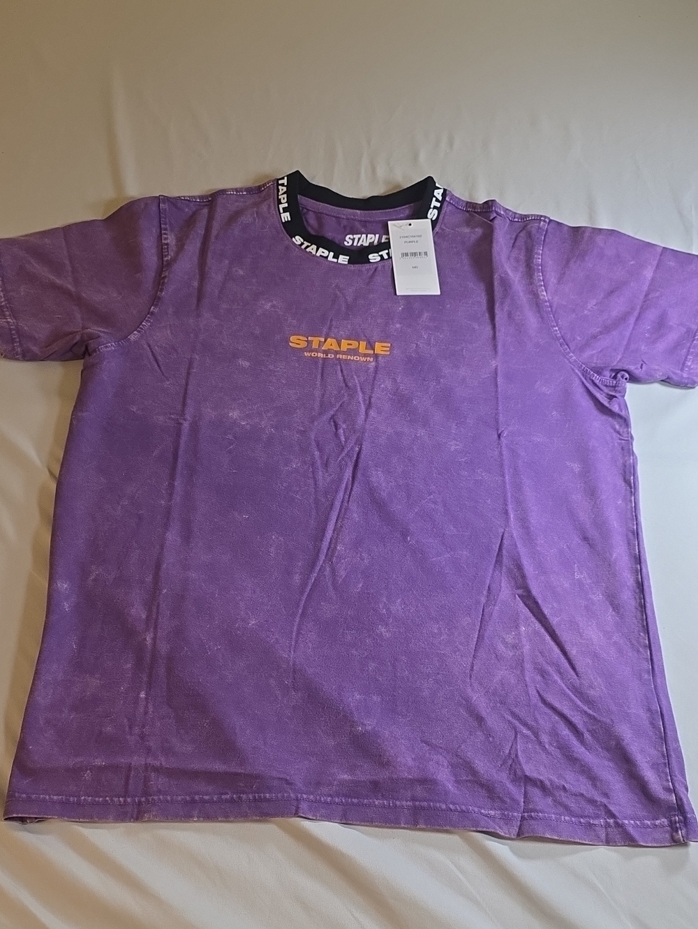 Staple Purple Tee with Yellow Chest Logo